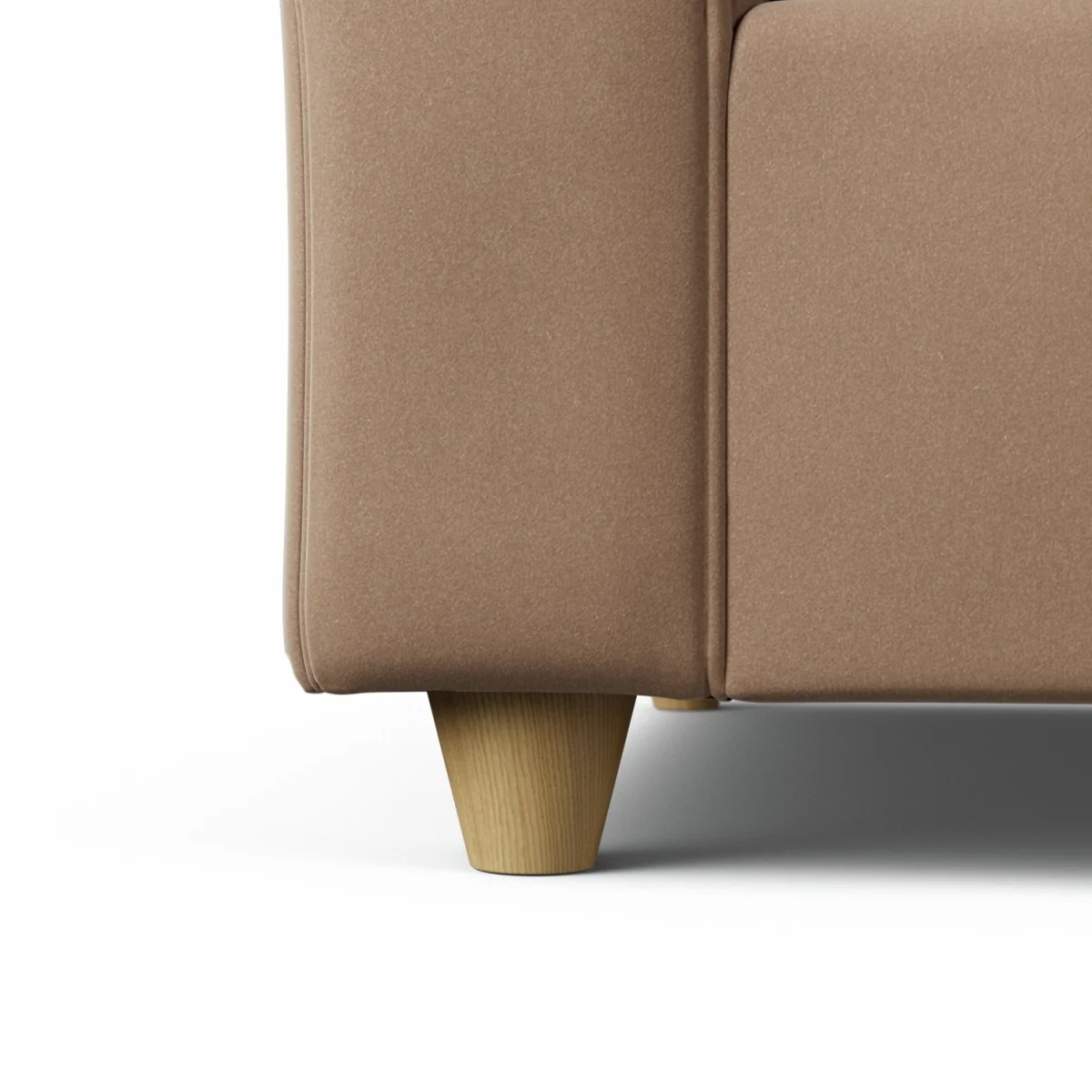 Habitat Whitby Velvet 3 Seater Sofa - Latte - Ash Leg – image 5