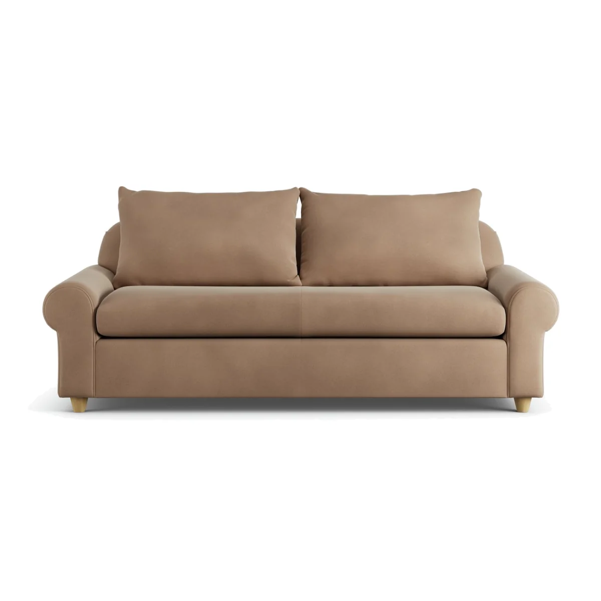 Habitat Whitby Velvet 3 Seater Sofa - Latte - Ash Leg – image 1