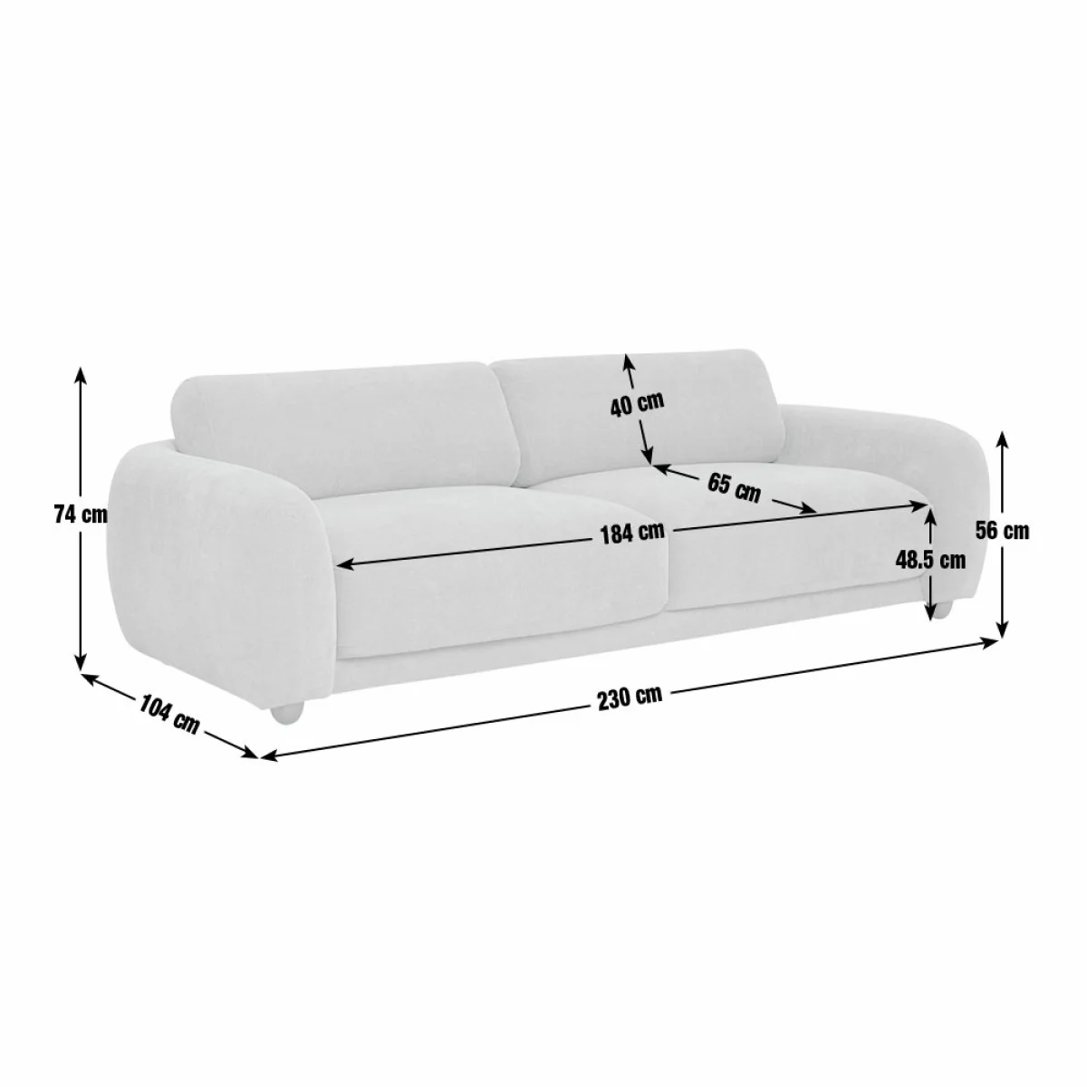Habitat Casper Fabric 3 Seater Sofa - Camel – image 9