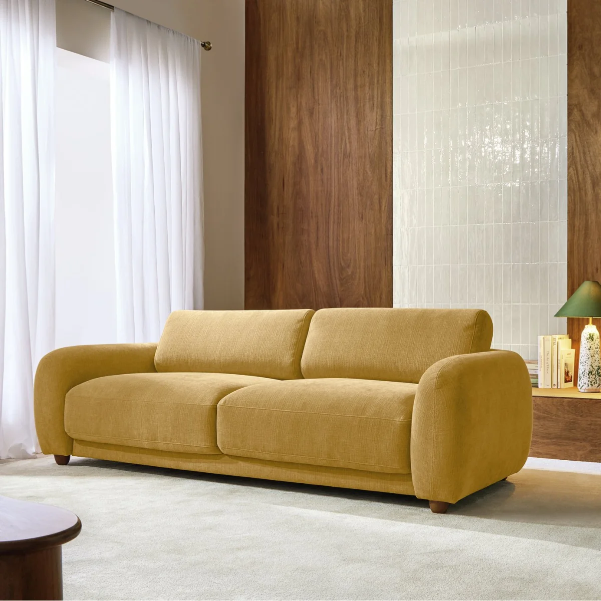 Habitat Casper Fabric 3 Seater Sofa - Camel – image 1