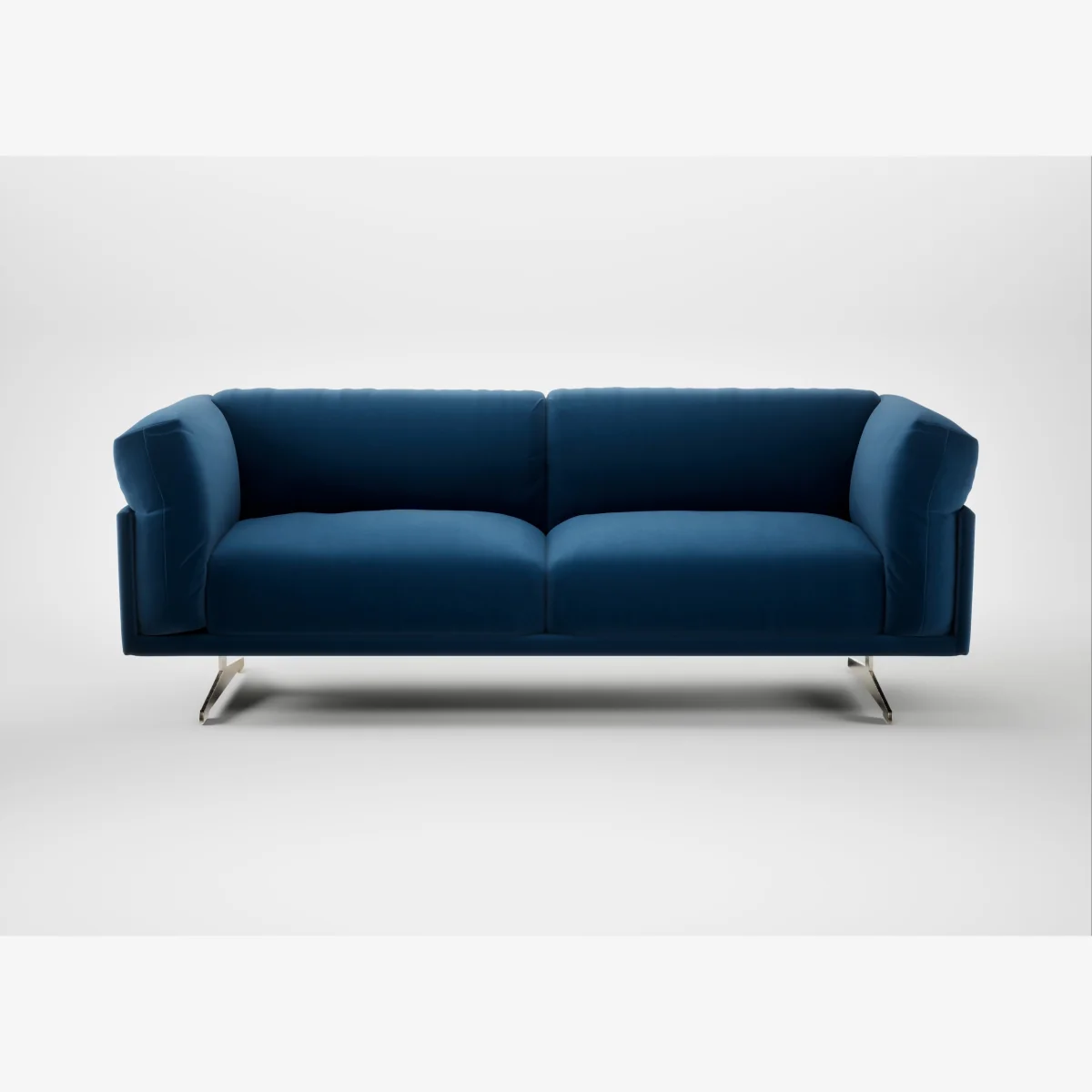 Heal's Novara 3 Seater Sofa Cotton Velvet Petrol Stainless Steel Feet – image 1