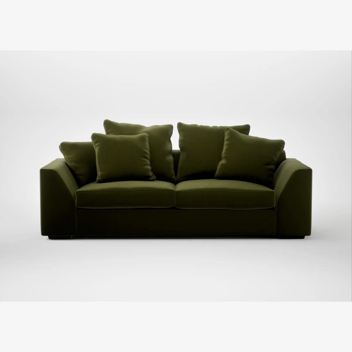 Heal's Cumulus 4 Seater Sofa Cotton Velvet Evergreen Black Feet – image 1
