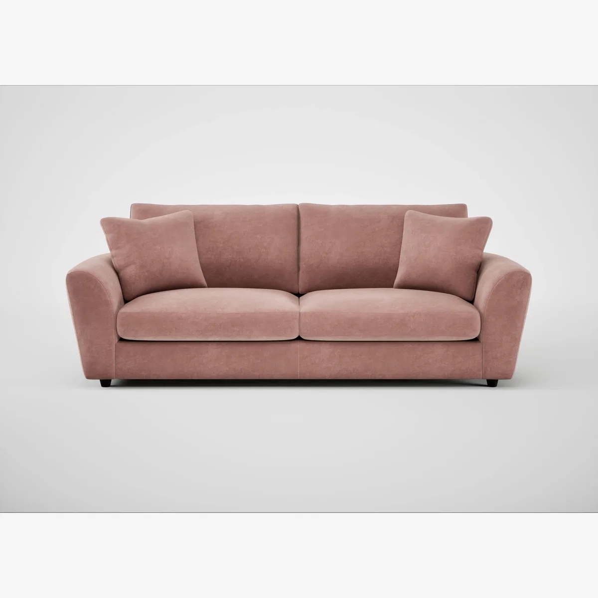 Heal's Snooze 5 Seater Sofa Smart Luxe Velvet Dusky Pink Black Feet – image 1