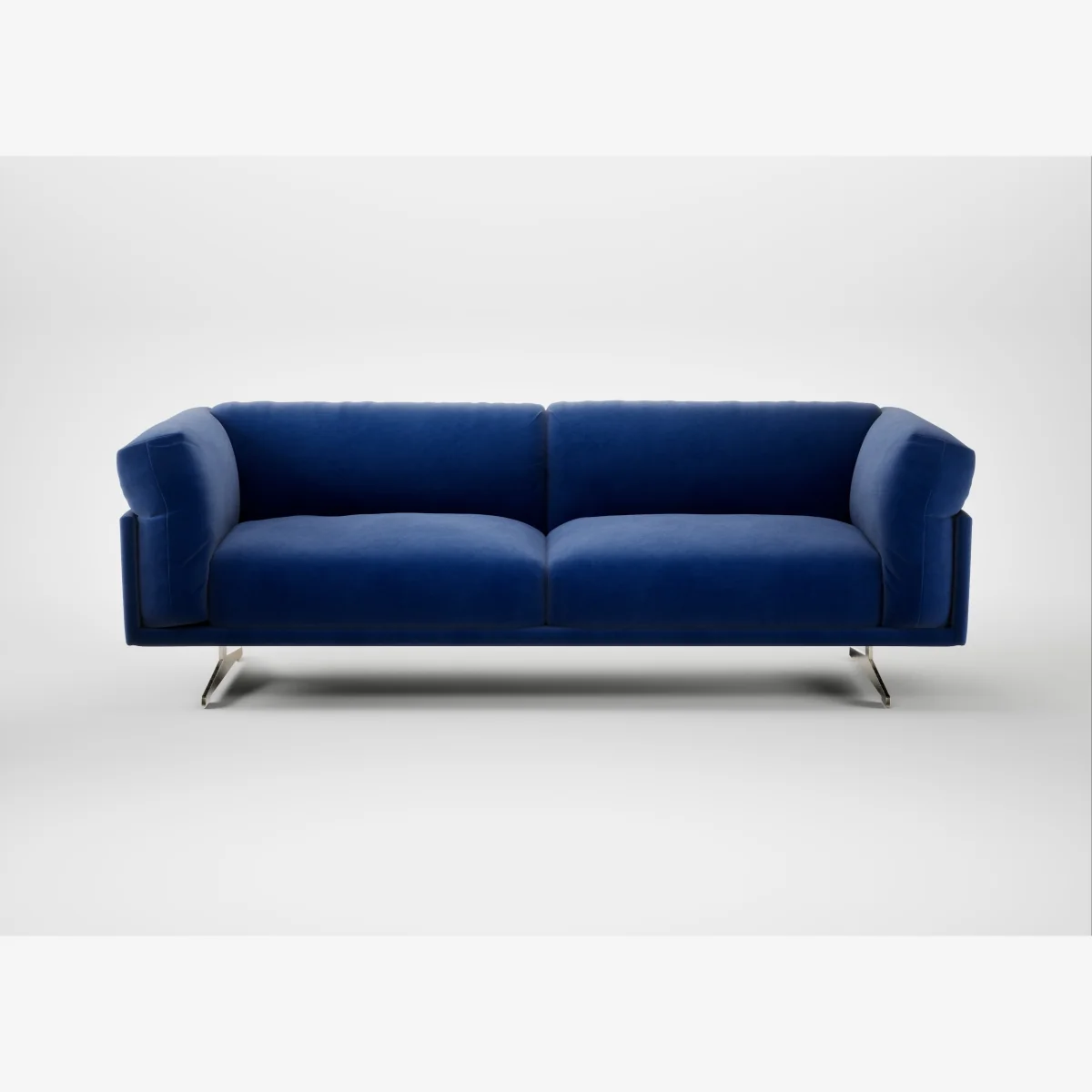 Heal's Novara 4 Seater Sofa Smart Luxe Velvet Azure Stainless Steel Feet – image 1