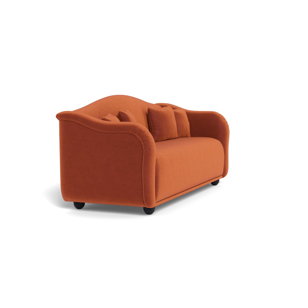 Heal's Tetbury 4 Seater Sofa Velvet Russet Black Feet – image 2