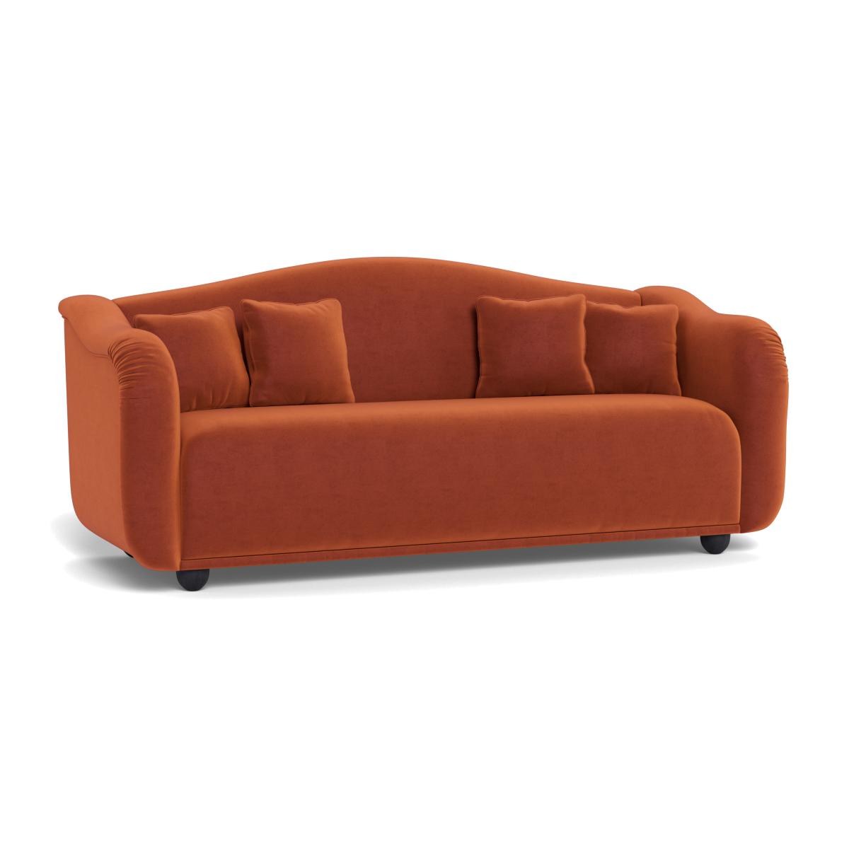 Heal's Tetbury 4 Seater Sofa Velvet Russet Black Feet – image 1