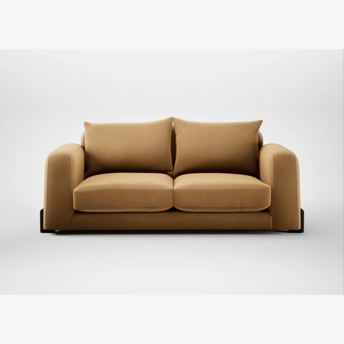 Heal's Nuvola 3 Seater Sofa Wool Velvet Camel Black Feet