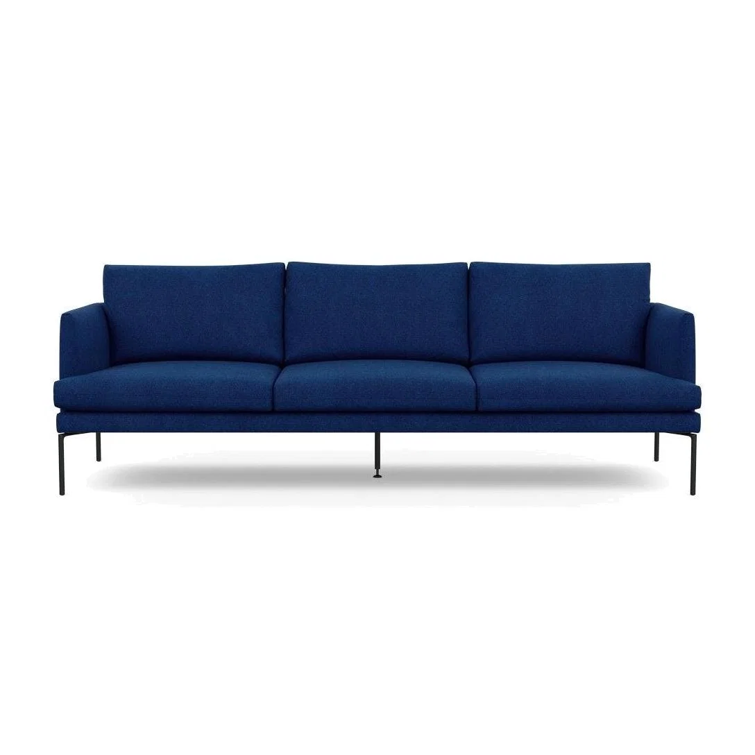 Heal's Matera 4 Seater Sofa Daino Leather Elephant Grey Stainless Steel Foot – image 1