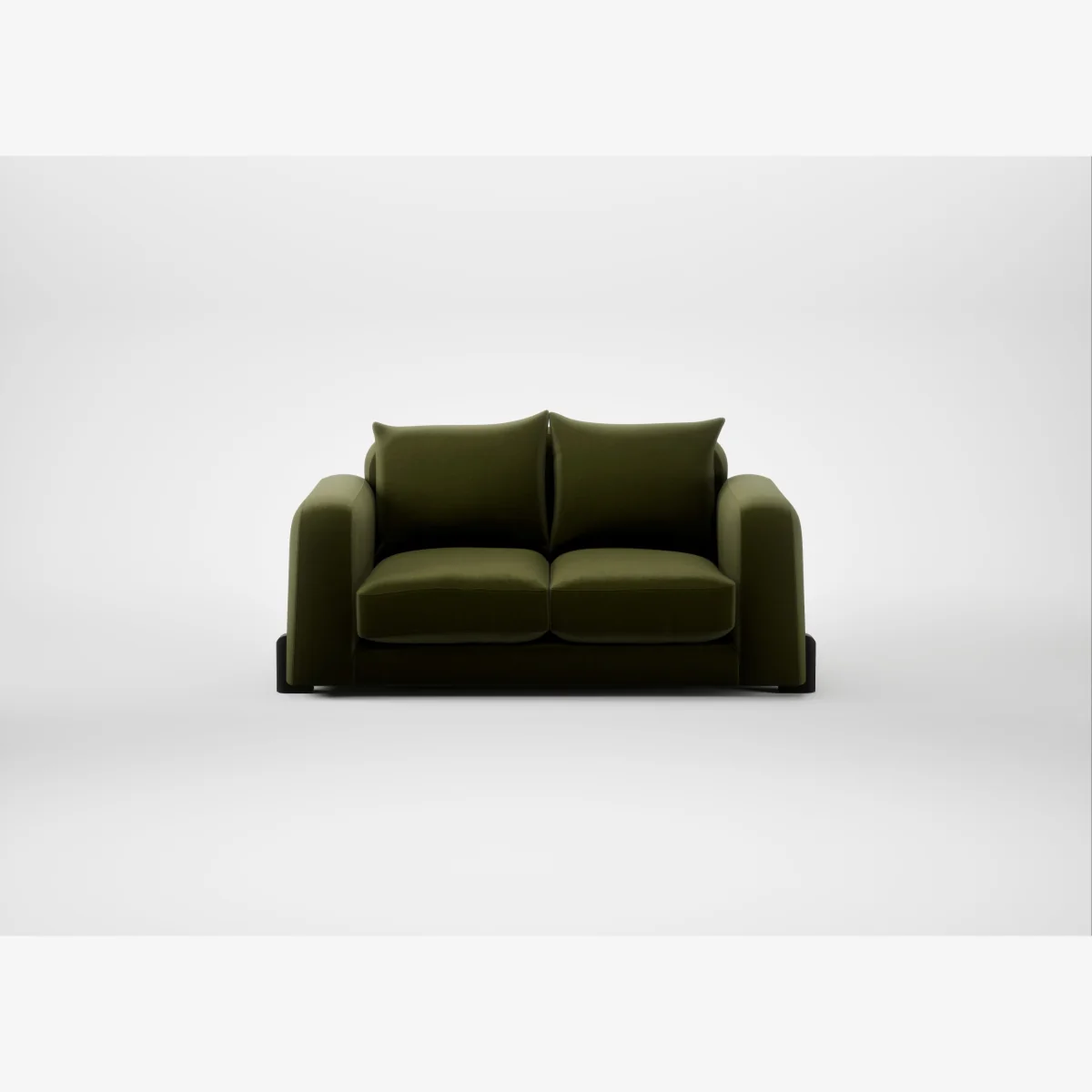 Heal's Nuvola 2 Seater Sofa Cotton Velvet Evergreen Black Feet – image 1