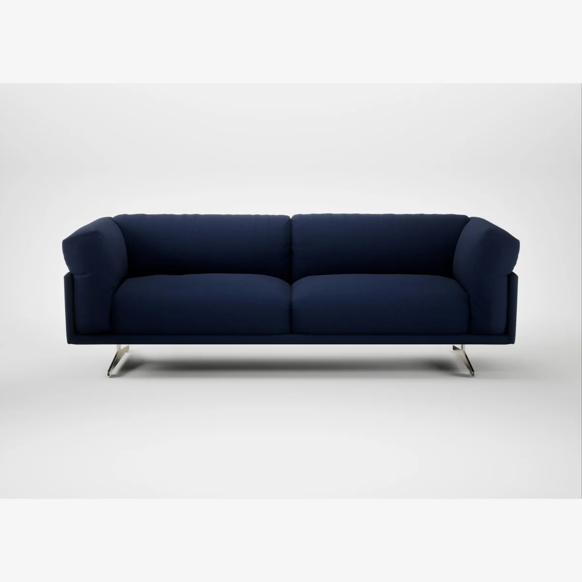 Heal's Novara 4 Seater Sofa Melton Wool New Navy Stainless Steel Feet – image 1
