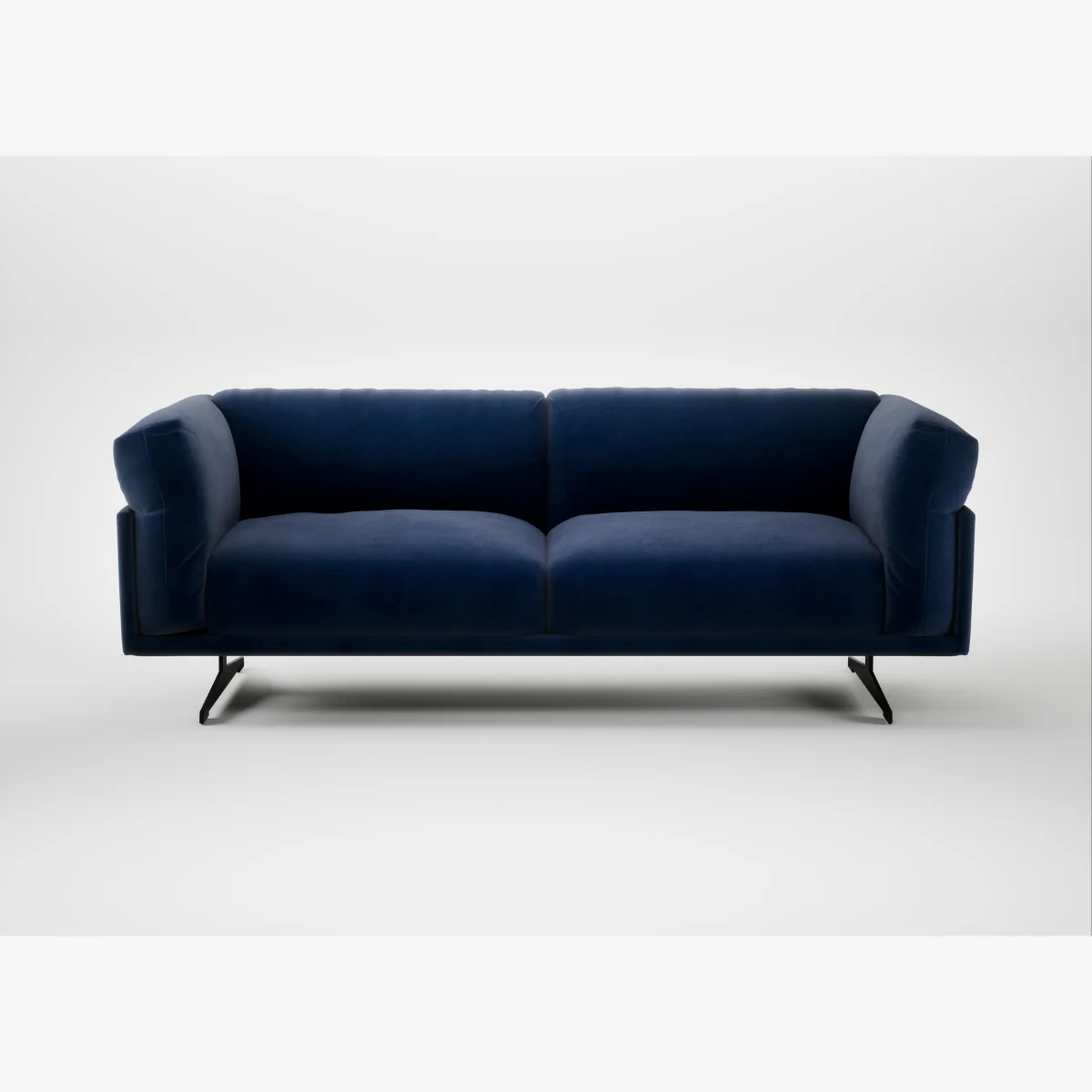 Heal's Novara 3 Seater Sofa Smart Luxe Velvet Midnight Black Feet – image 1