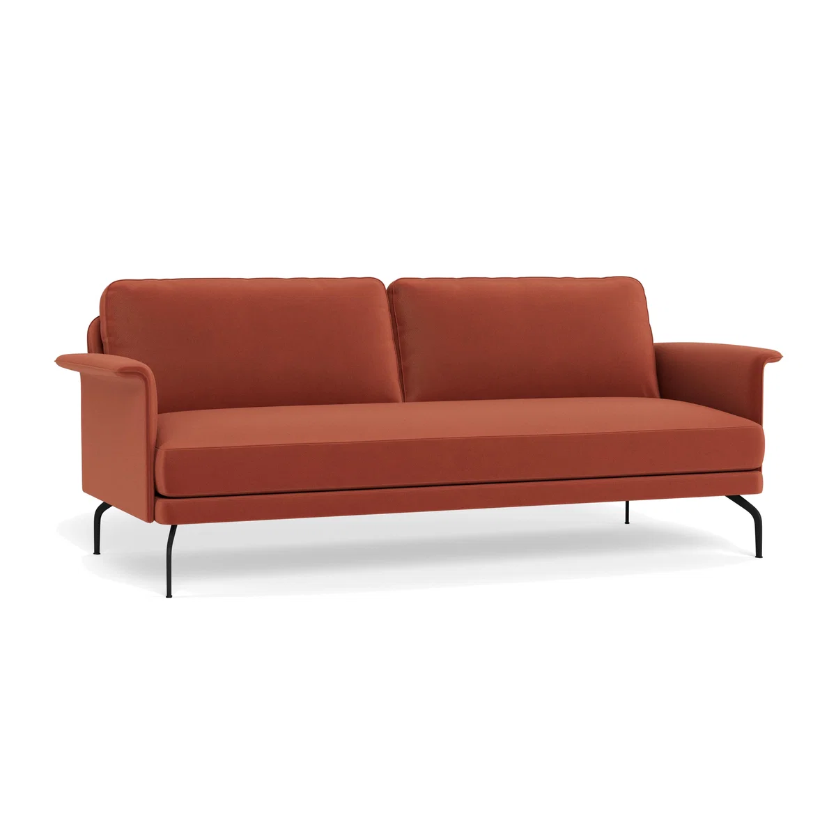 Heal's Iver 4 Seater Sofa Smart Luxe Velvet Tawny Black Feet – image 1