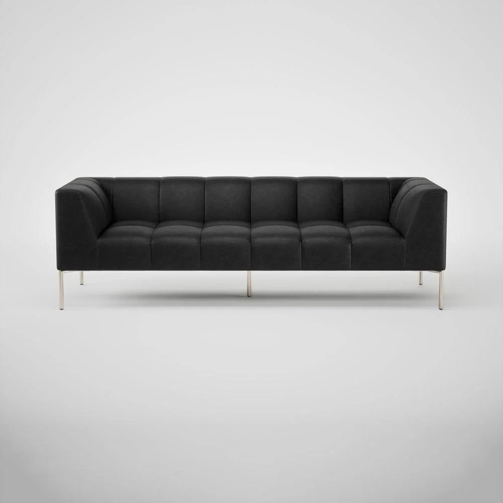 Heal's Quadro 4 Seater Sofa Nobilis Velvet Neptune Black Feet – image 2