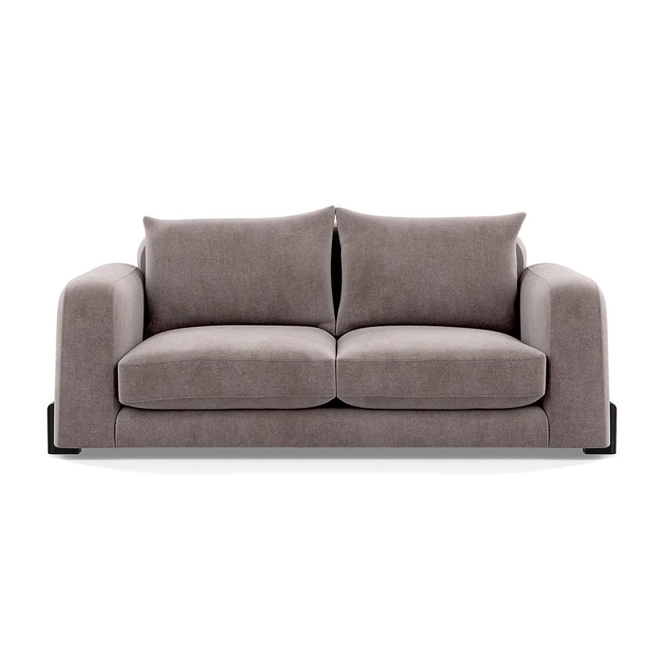 Heal's Nuvola 2 Seater Sofa Smart Luxe Velvet Mushroom Black Beech Feet