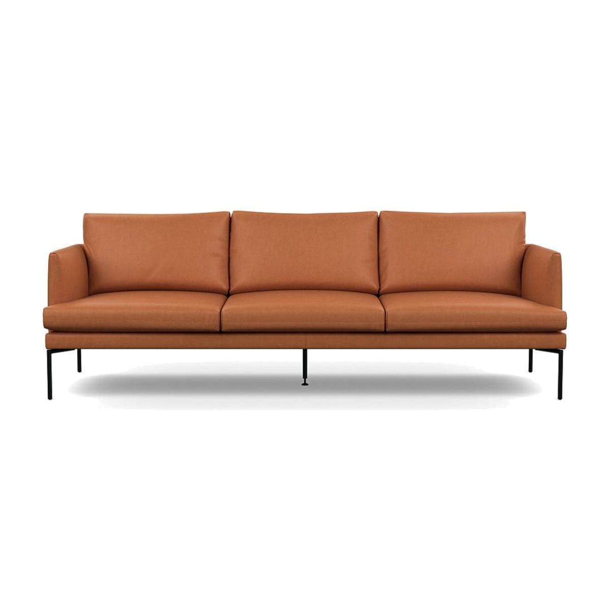 Heal's Matera 4 Seater Linea Leather Brown 680 Black Feet