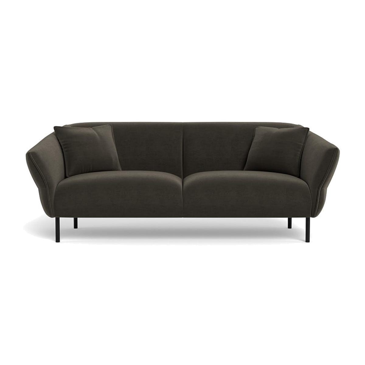 Heal's Alto 3 Seater Sofa Velvet Charcoal Black Feet – image 1