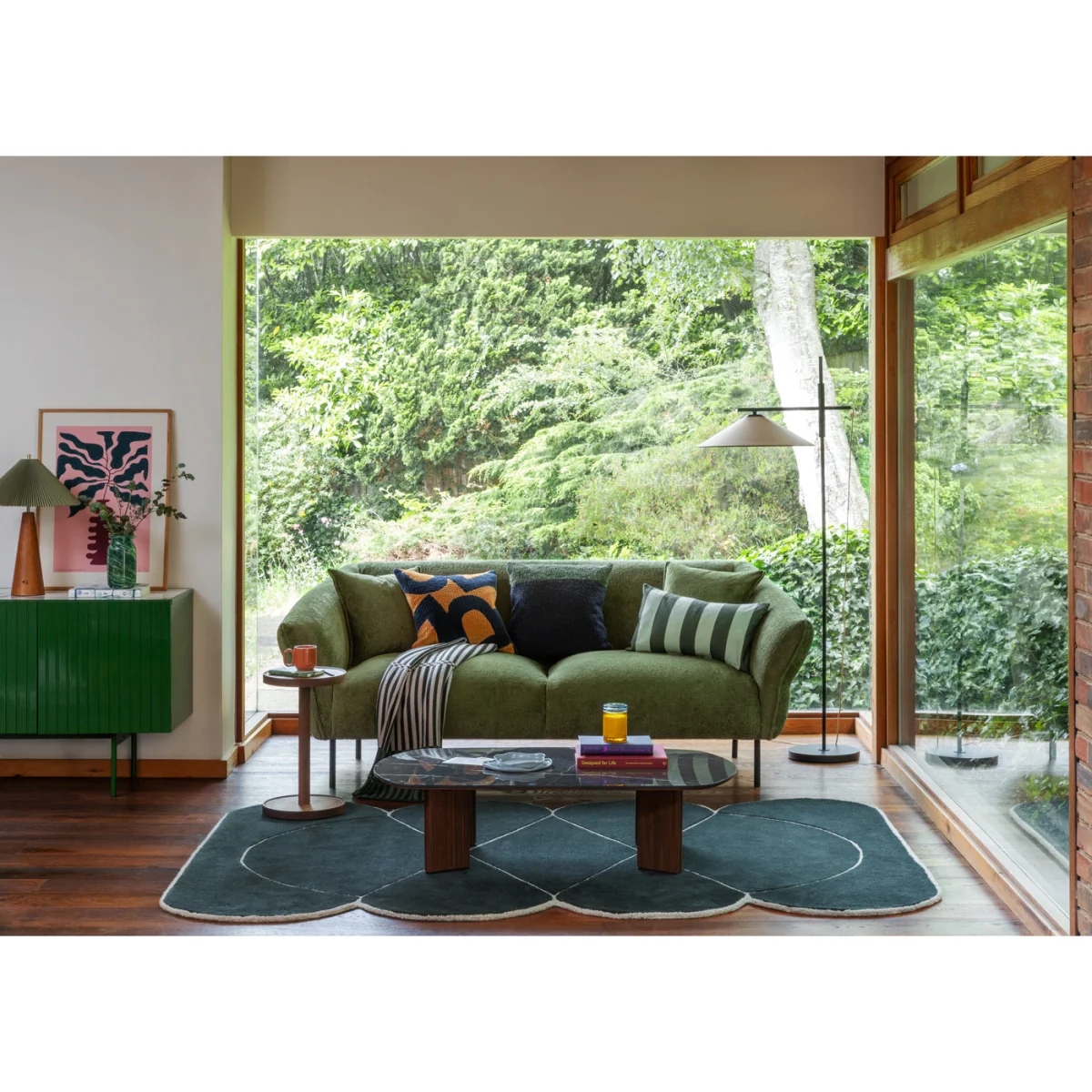 Heal's Alto 3 Seater Sofa Loop Twill Ochre Black Feet – image 2