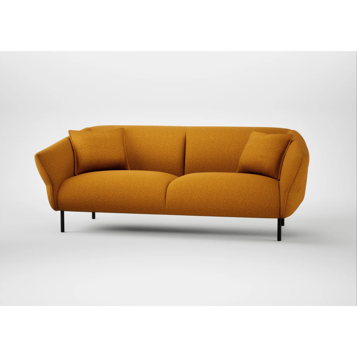 Heal's Alto 3 Seater Sofa Loop Twill Ochre Black Feet – image 3