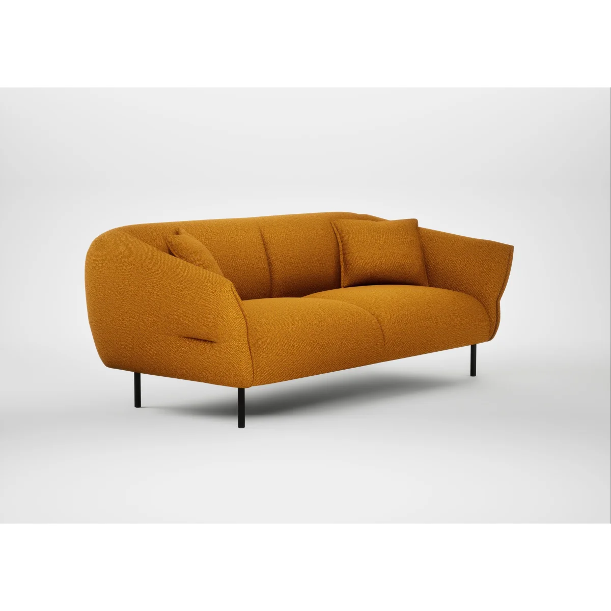 Heal's Alto 3 Seater Sofa Loop Twill Ochre Black Feet – image 27