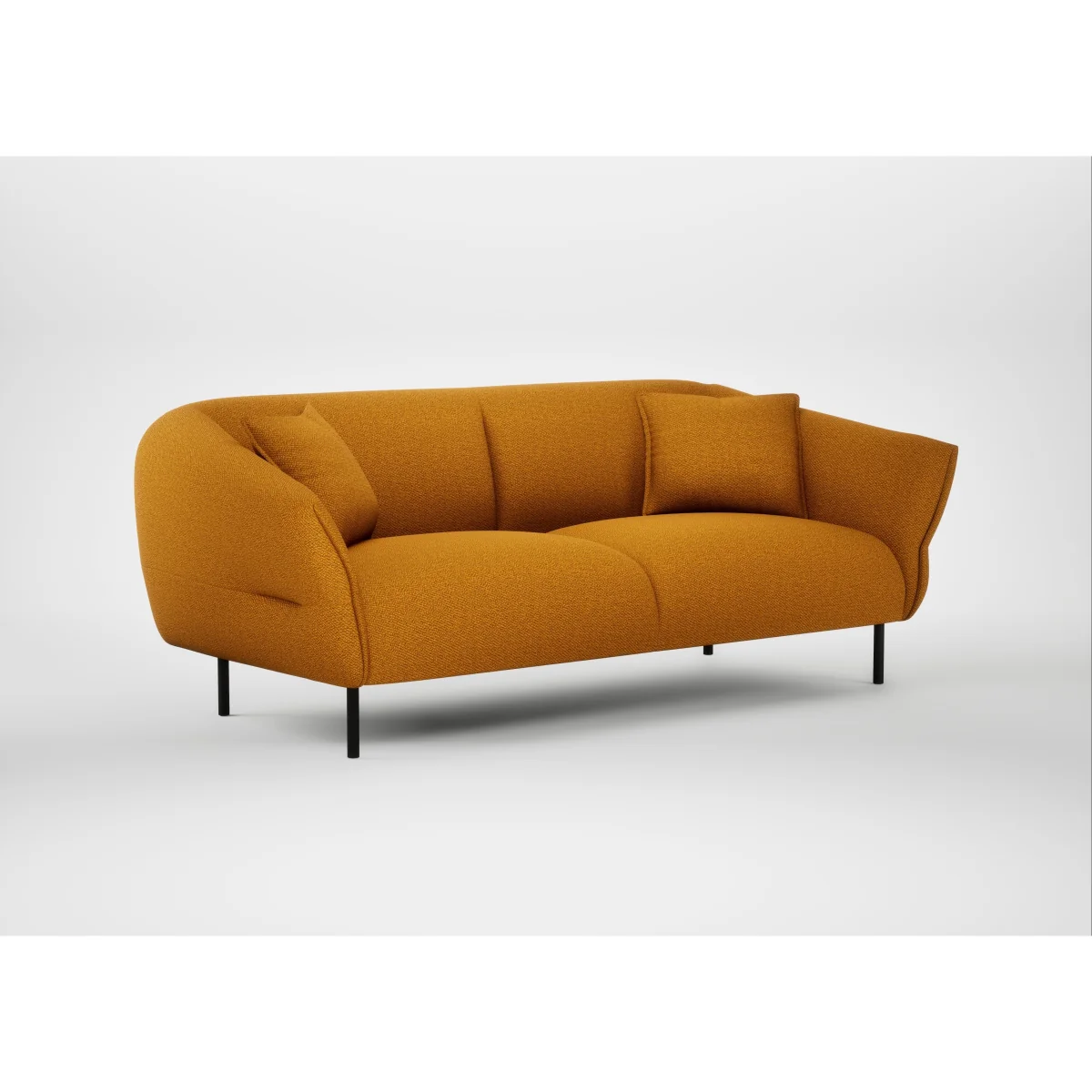 Heal's Alto 3 Seater Sofa Loop Twill Ochre Black Feet – image 28