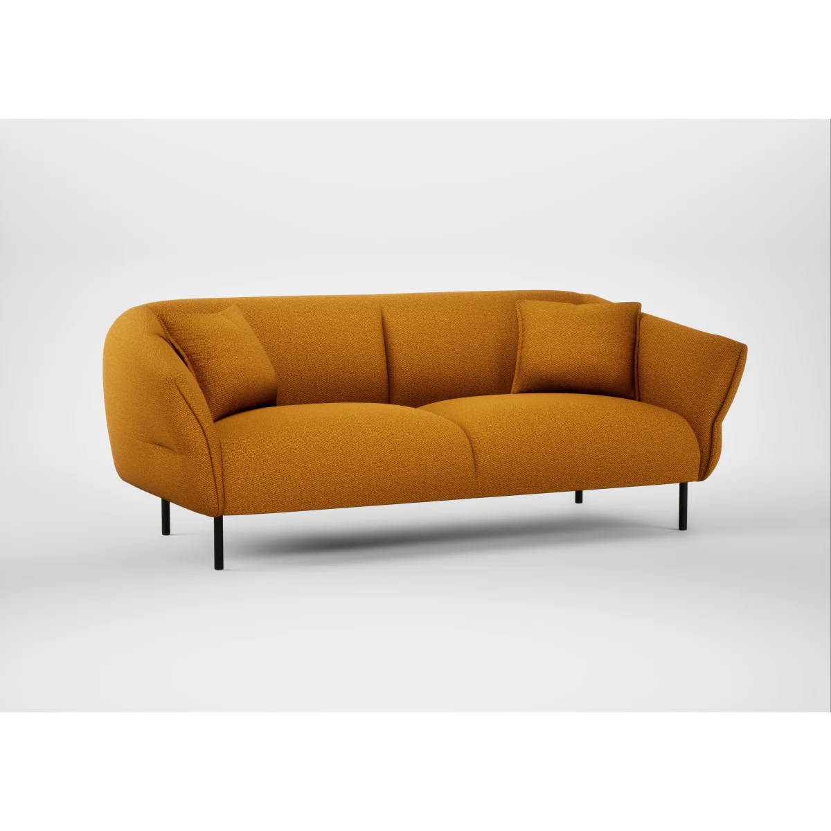Heal's Alto 3 Seater Sofa Loop Twill Ochre Black Feet – image 29