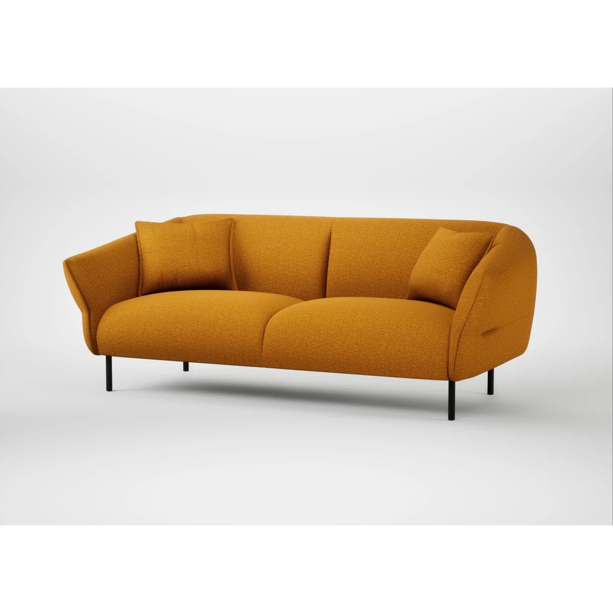 Heal's Alto 3 Seater Sofa Loop Twill Ochre Black Feet – image 4