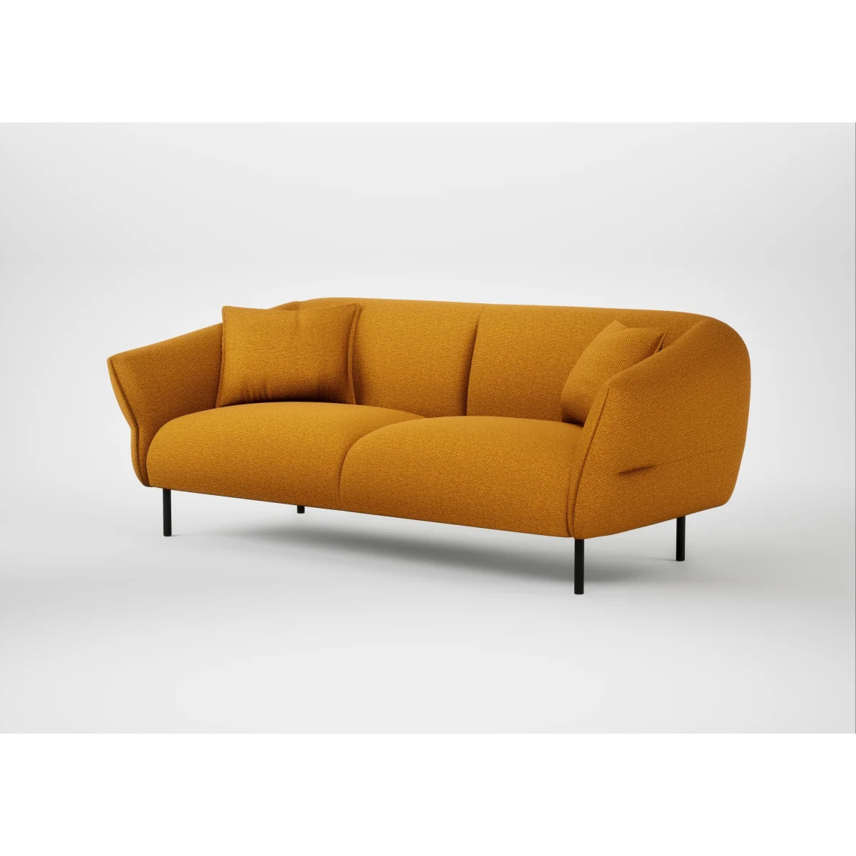 Heal's Alto 3 Seater Sofa Loop Twill Ochre Black Feet – image 5