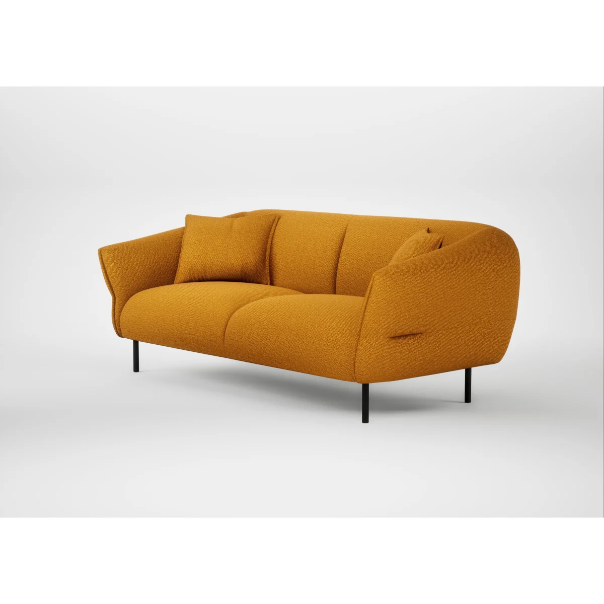 Heal's Alto 3 Seater Sofa Loop Twill Ochre Black Feet – image 6