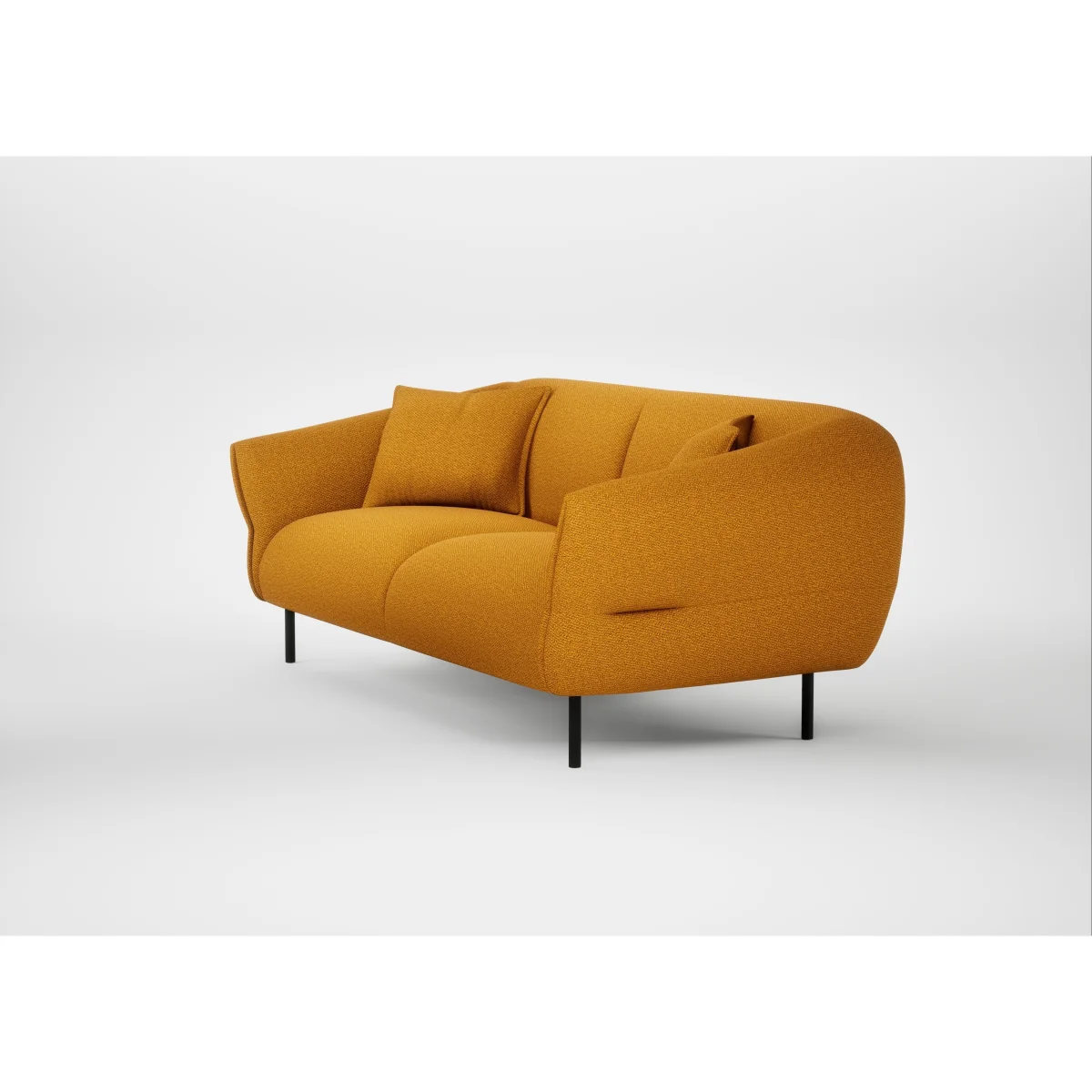 Heal's Alto 3 Seater Sofa Loop Twill Ochre Black Feet – image 7