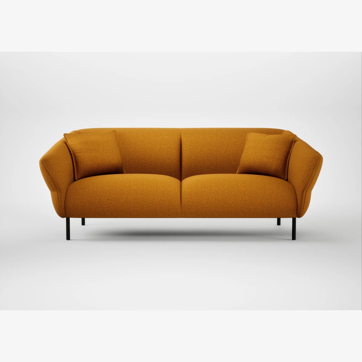 Heal's Alto 3 Seater Sofa Loop Twill Ochre Black Feet – image 1