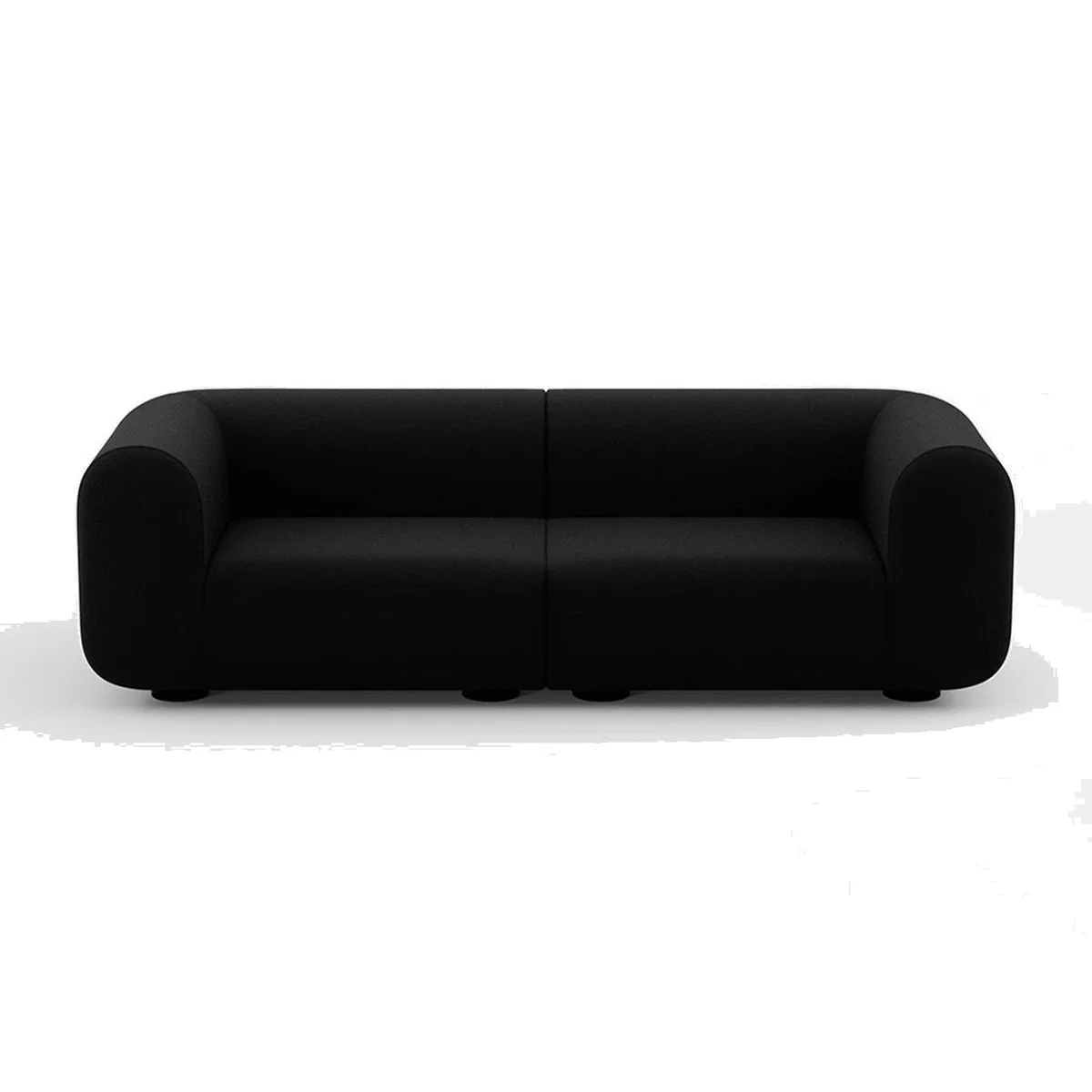 Tom Dixon Plump 2.5 Seater Sofa Config 1 Hallingdal 0190 Black Legs