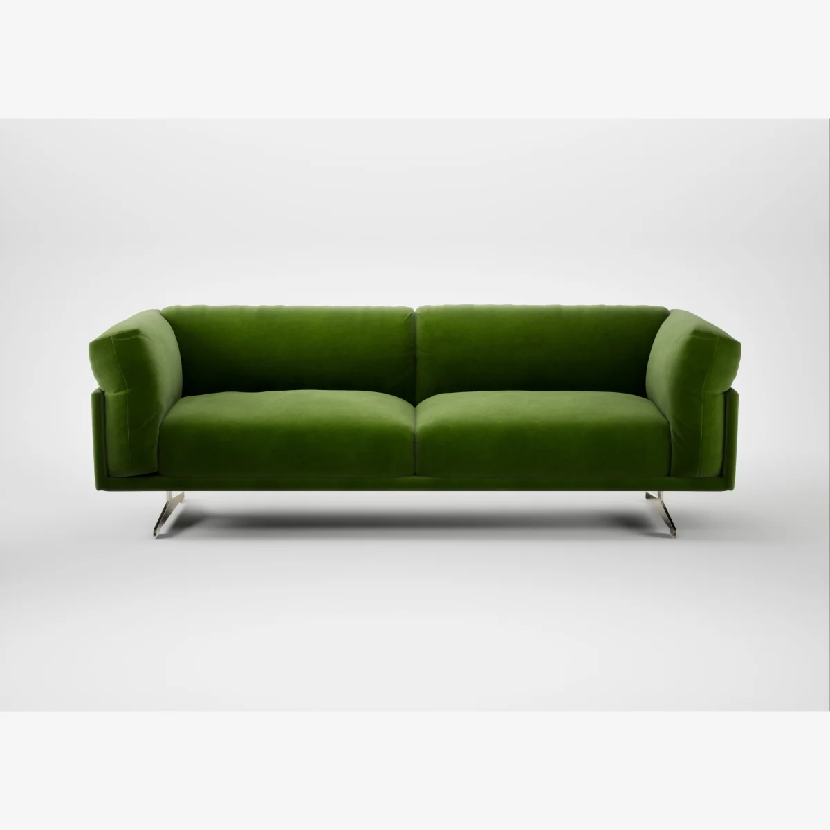 Heal's Novara 4 Seater Sofa Smart Luxe Velvet Grass Stainless Steel Feet – image 1