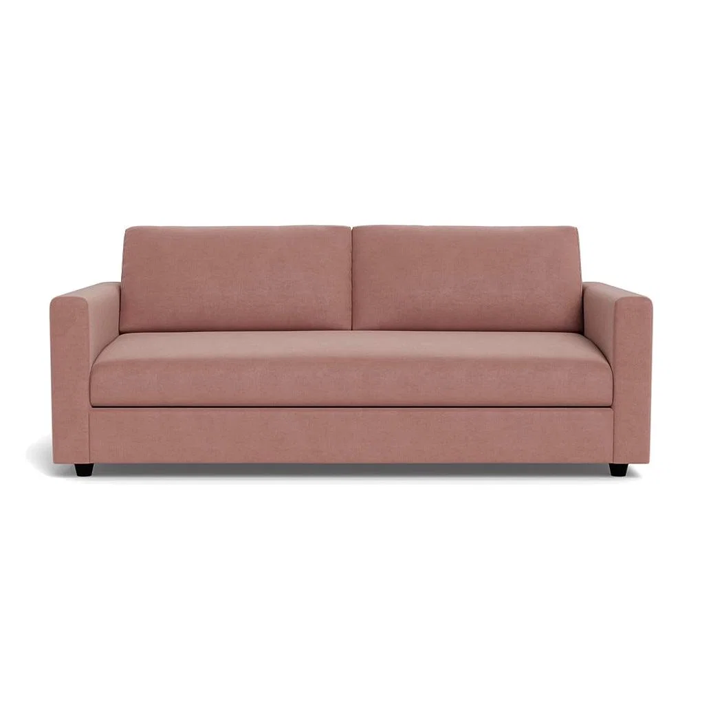 Heal's Nimbus II 4 Seater Sofa Smart Luxe Velvet Dusky Pink Black Feet