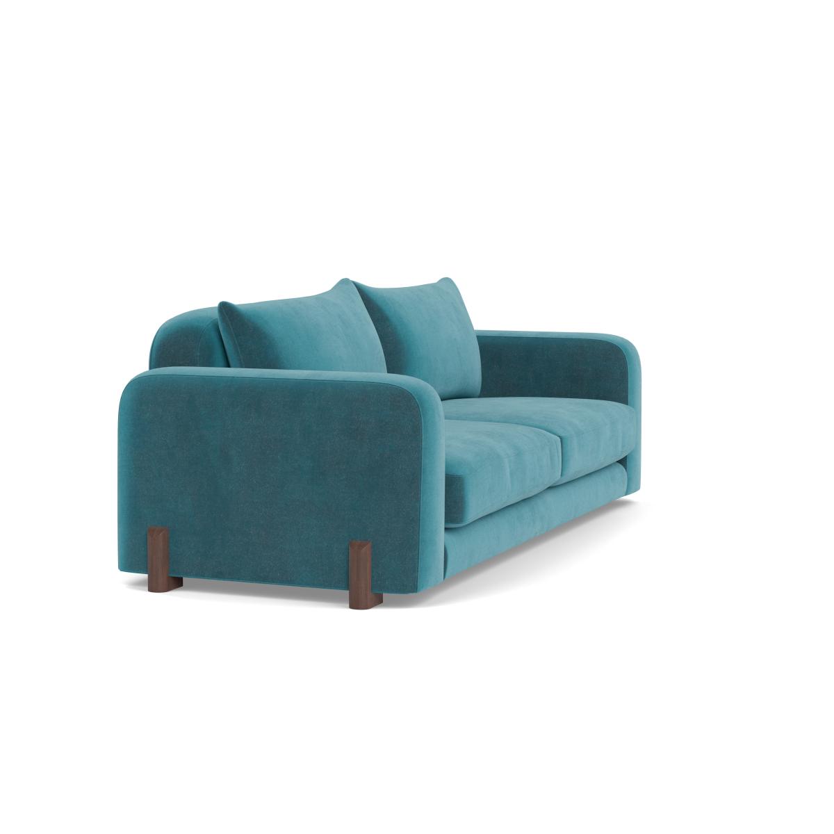 Heal's Nuvola 4 Seater Sofa Smart Luxe Velvet Airforce Blue Natural Oak Feet – image 2