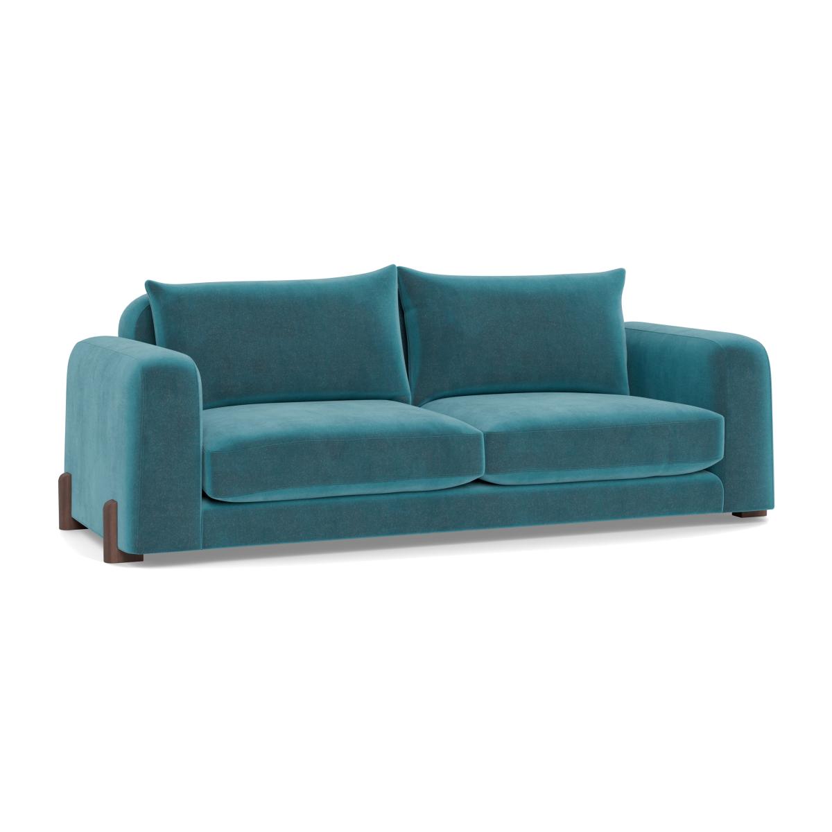 Heal's Nuvola 4 Seater Sofa Smart Luxe Velvet Airforce Blue Natural Oak Feet – image 1