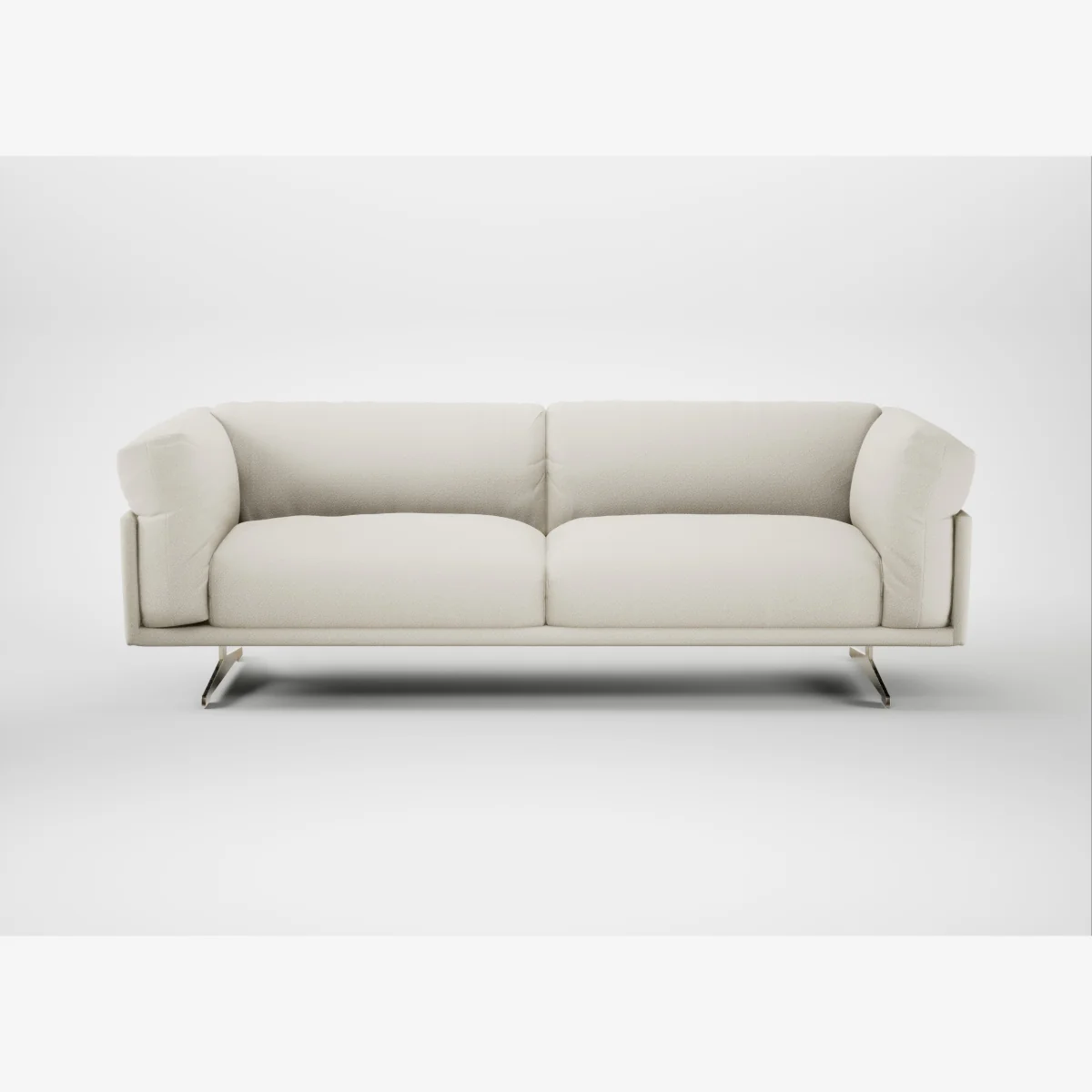 Heal's Novara 4 Seater Sofa Chunky Boucle Ecru Stainless Steel Feet – image 1
