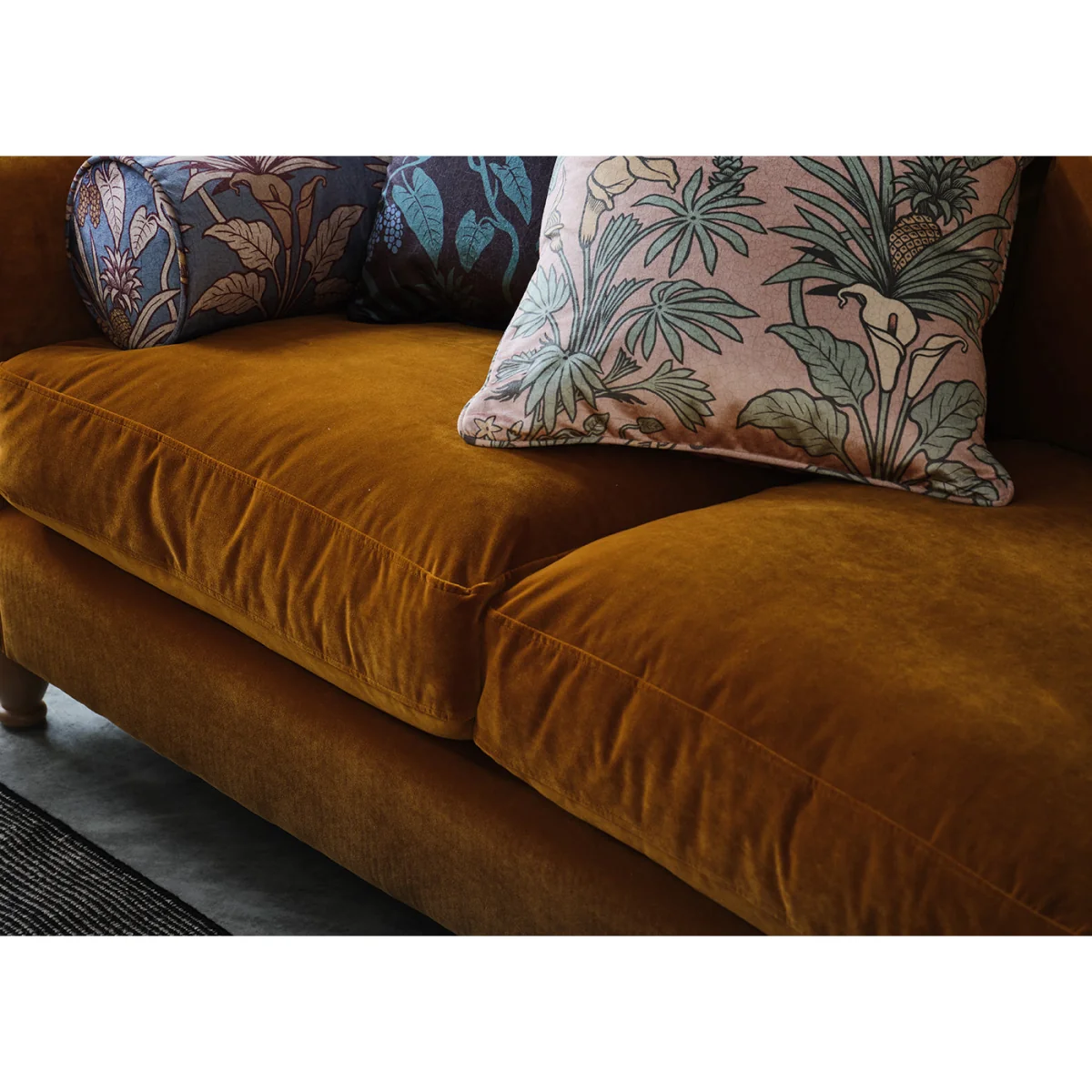 Heal's Devon 2 Seater Sofa Loop Twill Midnight Natural Feet – image 6