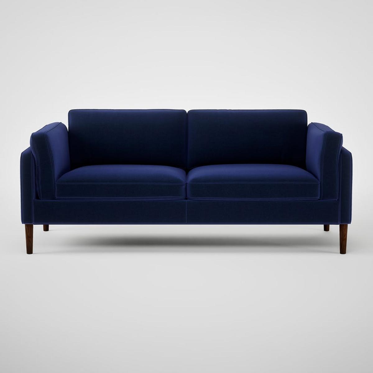 Heal's Sonno 3 Seater Sofa Nobilis Velvet Neptune Walnut Feet – image 2