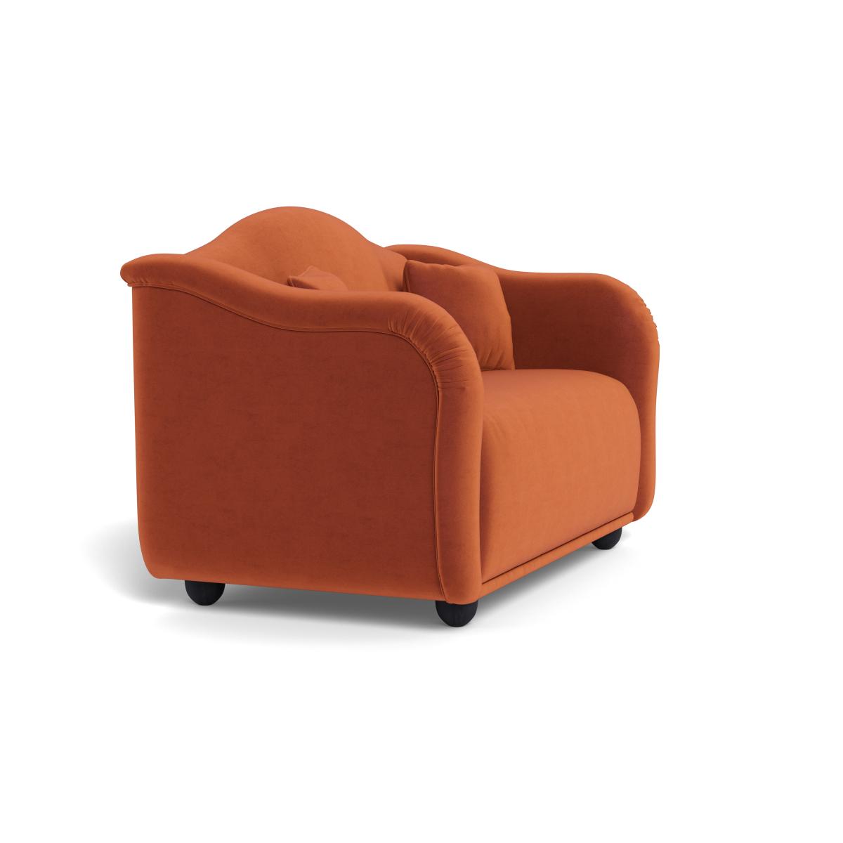 Heal's Tetbury 2 Seater Sofa Velvet Russet Black Feet – image 2