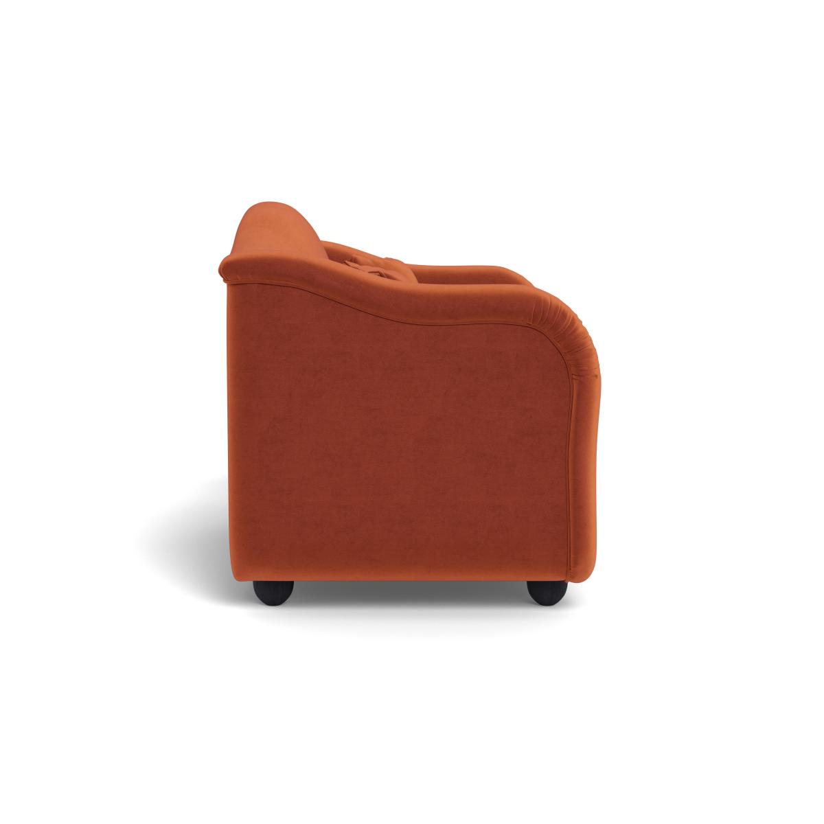 Heal's Tetbury 2 Seater Sofa Velvet Russet Black Feet – image 3