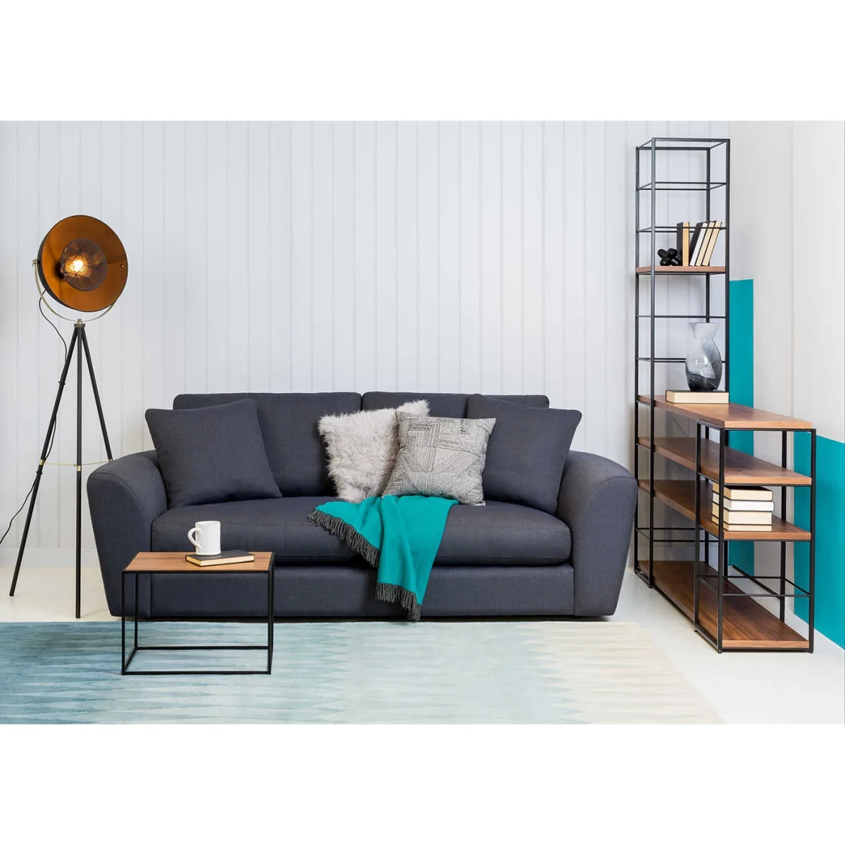Heal's Snooze 4 Seater Sofa Cotton Velvet Evergreen Black Feet – image 4