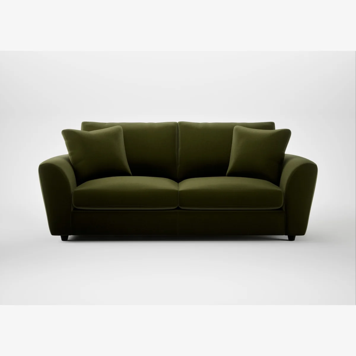 Heal's Snooze 4 Seater Sofa Cotton Velvet Evergreen Black Feet – image 1