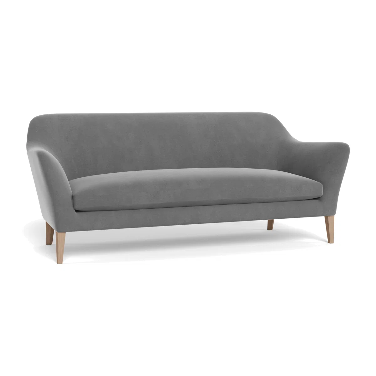 Heal's Wallis 4 Seater Sofa Smart Velvet Mercury Black Painted Oak Feet – image 1
