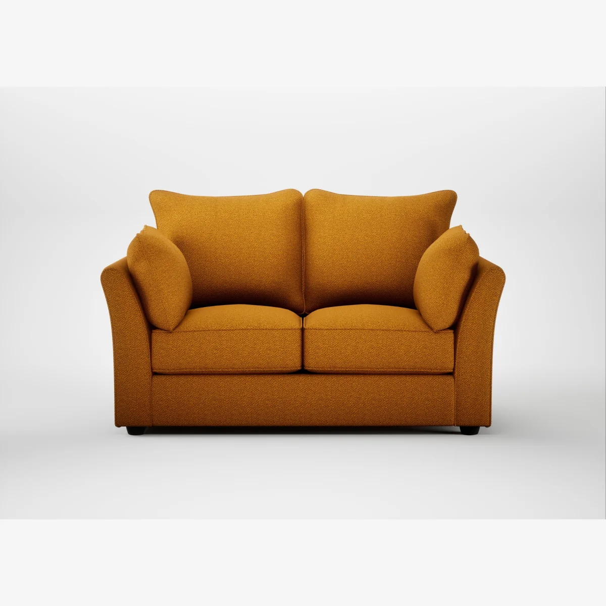 Heal's Tailor 2 Seater Sofa Loop Twill Ochre Black Feet – image 1