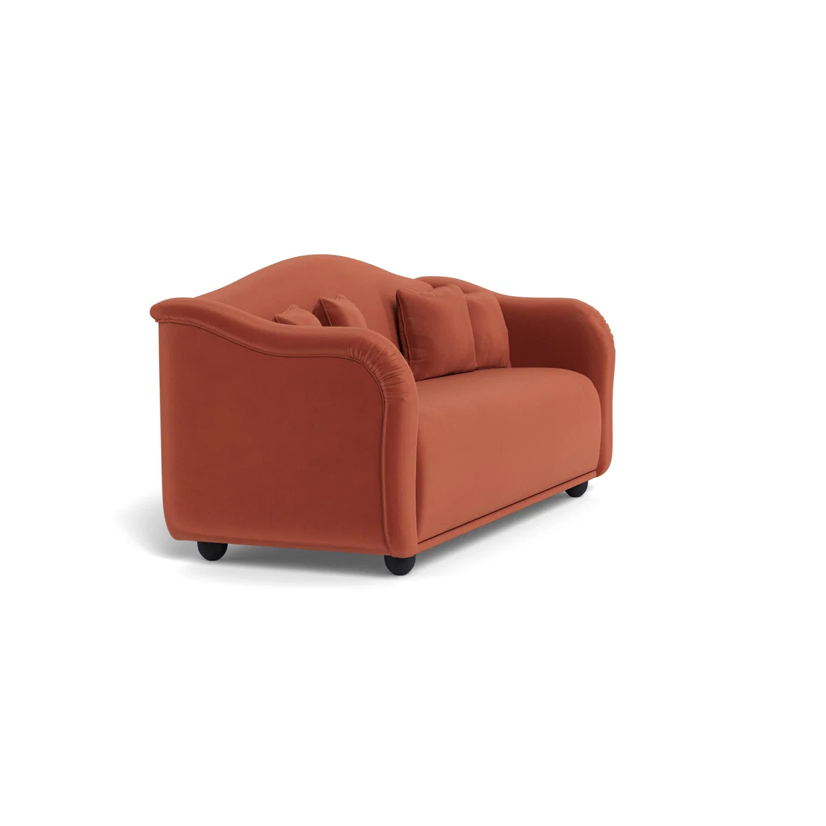 Heal's Tetbury 4 Seater Sofa Smart Luxe Velvet Tawny Walnut Stained Feet – image 2