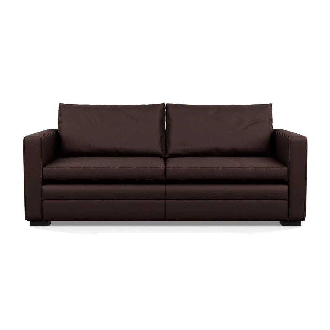 Heal's Palermo 3 Seater Sofa Daino Leather Parchment Black Feet