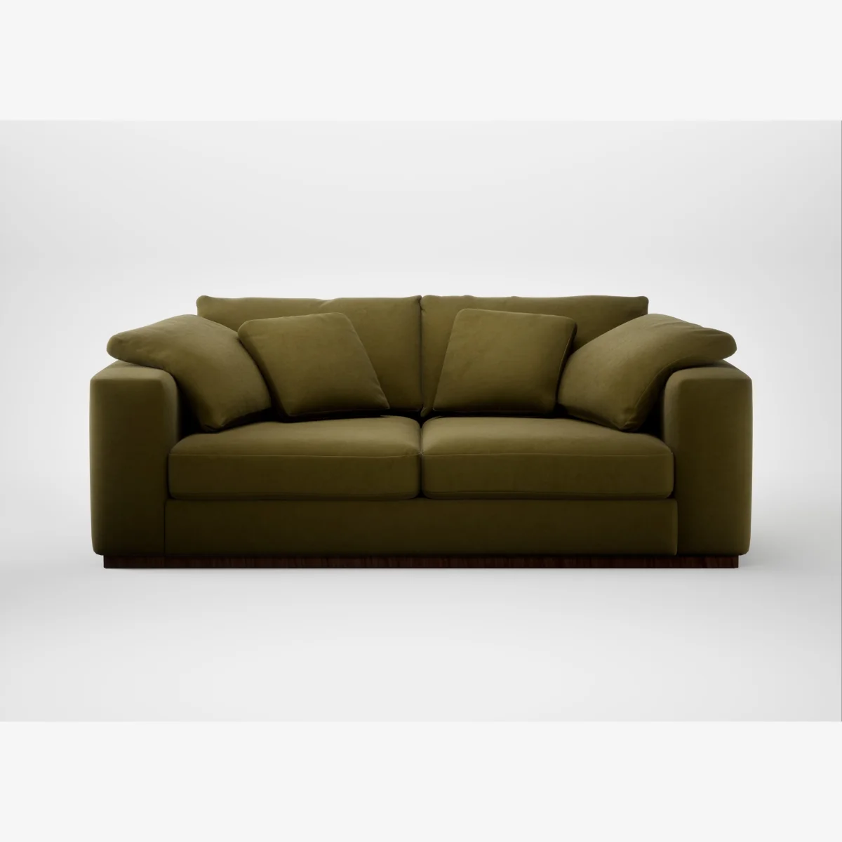 Heal's Trento 3 Seater Sofa Wool Velvet Olive – image 1