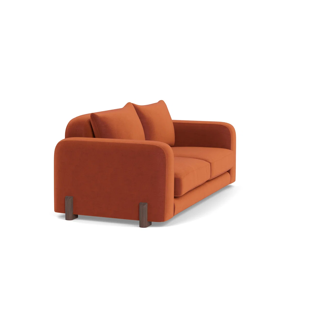 Heal's Nuvola 3 Seater Sofa Velvet Russet Black Feet – image 2