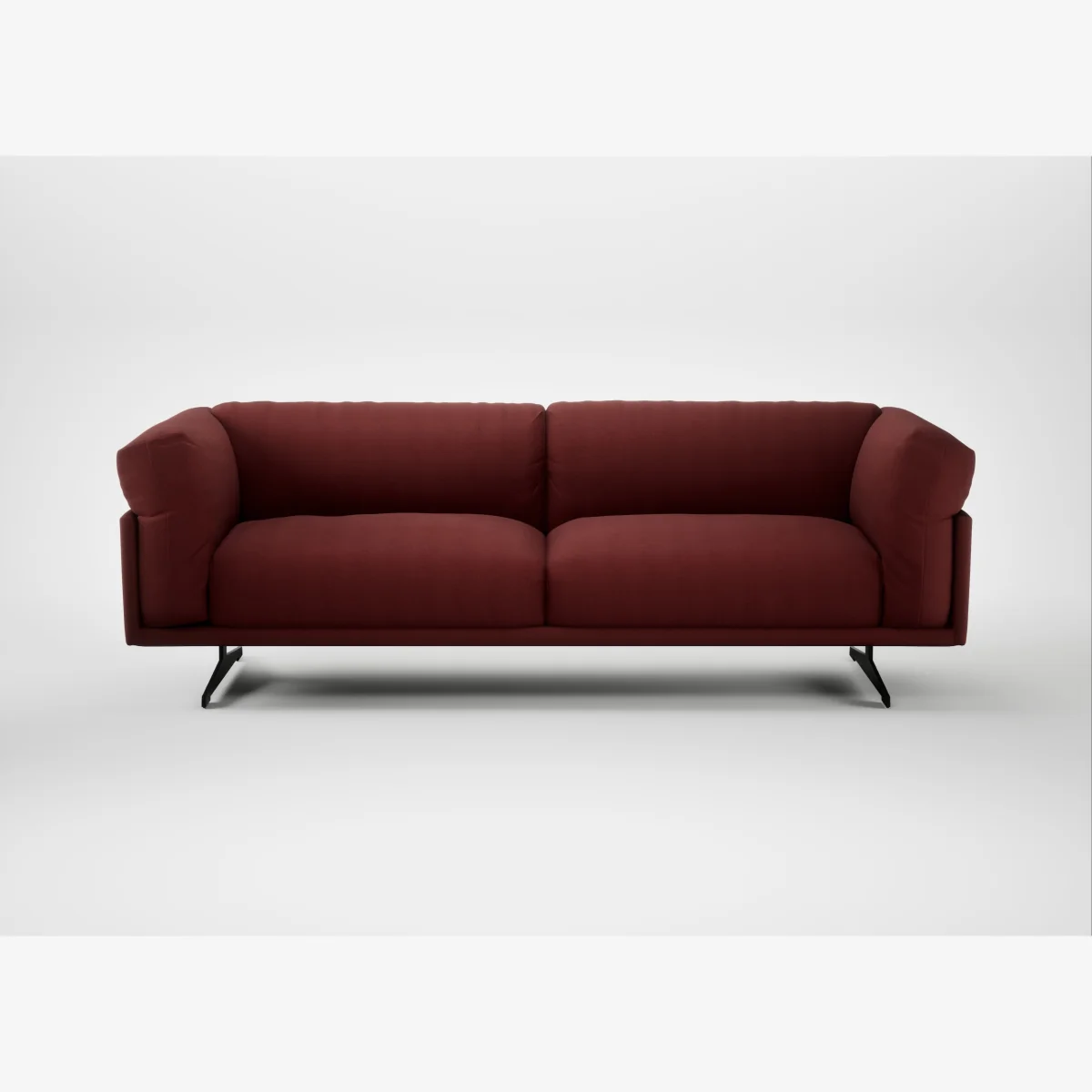 Heal's Novara 4 Seater Sofa Capelo Linen-Cotton Etruscan Red Black Feet – image 1