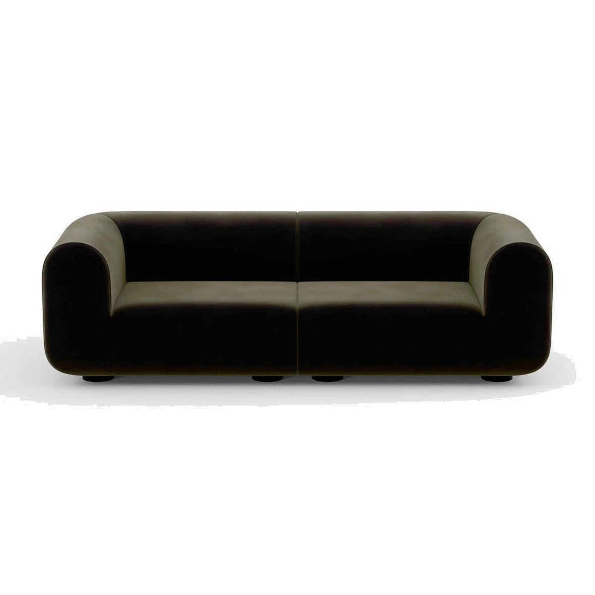 Tom Dixon Plump 2.5 Seater Sofa Config 1 Royal 162 Black Legs